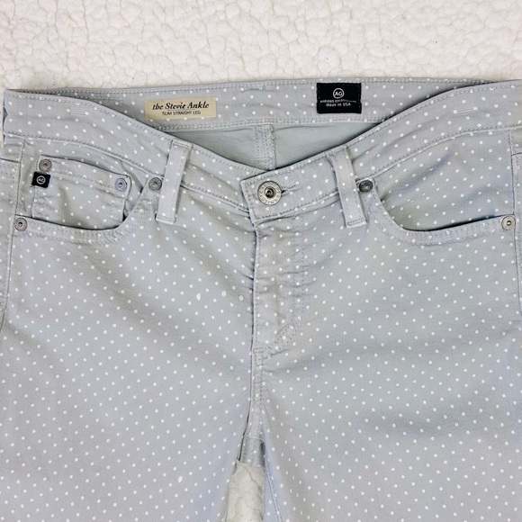 AG Adriano Goldschmied The Stevie Ankle Jeans Women's Light Gray Polka Dot  26R - Picture 3 of 6